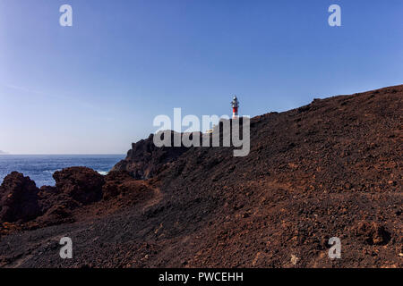 Leuchtturm an der Küste von Teneriffa Stockfoto