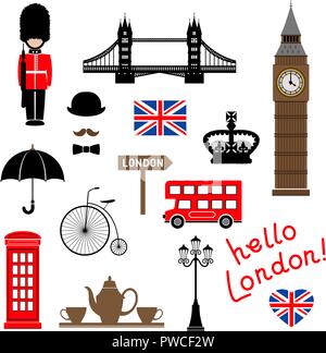 London City. Sammlung von themed vector Clip-art. Eps 10. Stock Vektor
