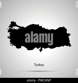 Türkei Landkarte, einfache schwarze Silhouette Stock Vektor