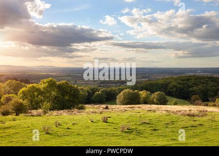 Blick von Dovers Hill in der Nähe von Chipping Campden, Cotswolds, Gloucestershire, England Stockfoto