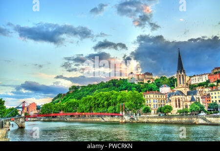 St. George Kirche am Ufer der Saone in Lyon, Frankreich Stockfoto