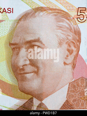 Porträt von Mustafa Kemal Atatürk ab 50 Lira Banknoten, Türkei, 2009 Stockfoto