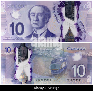 10 dollar Banknote, John A. Macdonald, Kanada, 2013 Stockfoto