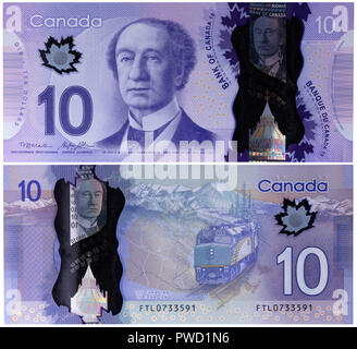 10 dollar Banknote, John A. Macdonald, Kanada, 2013 Stockfoto