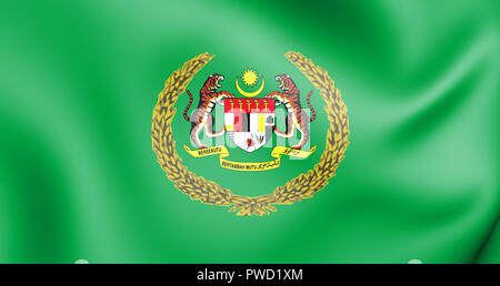 Royal Standard des Raja Permaisuri Agong, Malaysia. 3D-Darstellung. Stockfoto