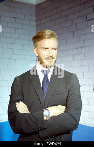 Wachsfigur von professioneller Fußballspieler David Beckham bei Madame Tussauds Museum, Delhi Stockfoto