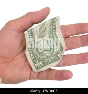 Zerknitterte Dollarschein Stockfoto