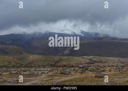 Blick auf die Strato Vulkan Cotopaxi, Ecuador Stockfoto