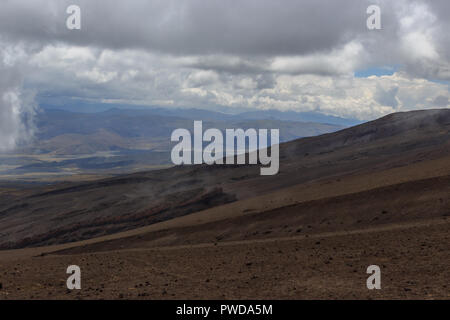 Blick auf die Strato Vulkan Cotopaxi, Ecuador Stockfoto