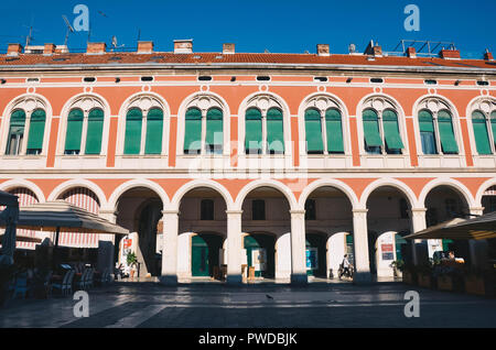 Platz der Republik (Trg Republike), Split, Kroatien, September 2018 Stockfoto