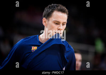 13. Oktober 2018, Palau Blaugrana, Barcelona, Spanien; Liga ENDESA Basketball; FC Barcelona Lassa versus Tecnyconta Zaragoza; Kyle Kuric des FC Barcelona. Stockfoto