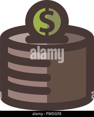 Geld Vorlage gefüllt Symbol Leitung isoliert Stock Vektor