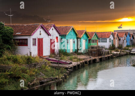 Cabanes à Huîtres-Le Château/Île d'Oléron Stockfoto