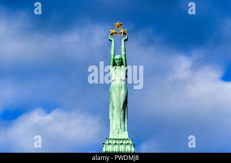 Statue der Freiheit Denkmal, Riga, Lettland Stockfoto