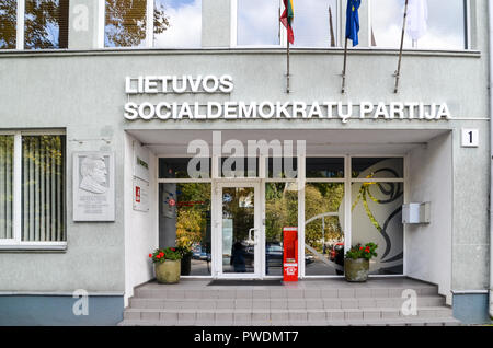 Büros der Sozialdemokratischen Partei Litauens (Lsdp) in Vilnius Stockfoto