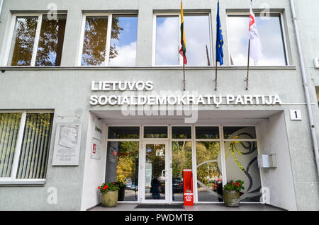 Büros der Sozialdemokratischen Partei Litauens (Lsdp) in Vilnius Stockfoto