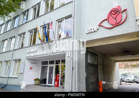 Büros der Sozialdemokratischen Partei Litauens (Lsdp) in Vilnius Stockfoto