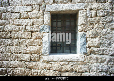 Fenster in der Stadt von Aggius, Gallura, Sardinien, Italien Stockfoto