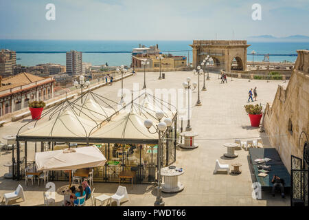 Bastion Saint Remy und der Panoramaterrasse von Cagliari, Italien. Terrazza Umberto I. Stockfoto