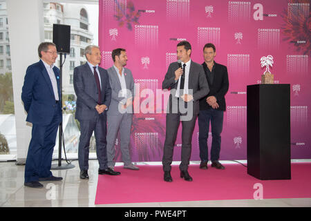 Cannes, Frankreich, 15. Oktober 2018, Dominic West zu empfangen Cannes Reihe Excellence Award auf der MIPCOM 2018 - der Welt Entertainment Content Markt © ifnm/Alamy leben Nachrichten Stockfoto