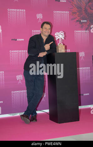 Cannes, Frankreich, 15. Oktober 2018, Dominic West zu empfangen Cannes Reihe Excellence Award auf der MIPCOM 2018 - der Welt Entertainment Content Markt © ifnm/Alamy leben Nachrichten Stockfoto