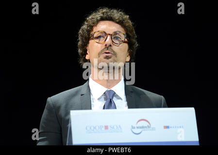 Rom, Italien. 16 Okt, 2018. Danilo Toninelli, Minister für Infrastruktur und Verkehr, an der ANCE Montage, Nationaler Verband der Gebäude Konstruktoren, im Auditorium der Vermittlung von Rom statt. Credit: Unabhängige Fotoagentur/Alamy leben Nachrichten Stockfoto