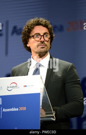 Rom, Italien. 16 Okt, 2018. Danilo Toninelli, Minister für Infrastruktur und Verkehr, an der ANCE Montage, Nationaler Verband der Gebäude Konstruktoren, im Auditorium der Vermittlung von Rom statt. Credit: Unabhängige Fotoagentur/Alamy leben Nachrichten Stockfoto
