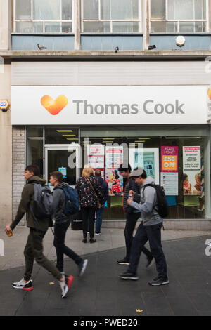 Thomas Cook Reisebüros Shop auf Herrn St Liverpool UK. Stockfoto