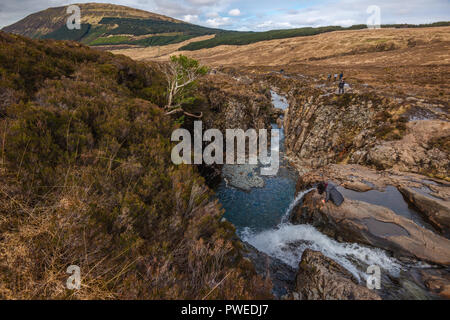 Glen spröde, Fairy Pools und Wasserfälle, Isle of Skye, Schottland, Großbritannien Stockfoto