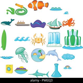 Rückspülen Symbole, Cartoon Stil Stock Vektor