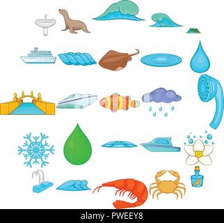 Becken Symbole, Cartoon Stil Stock Vektor