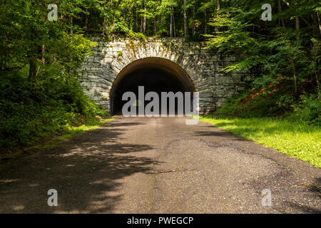 Smoky Mountains Tunnel auf dem Weg nach nirgendwo Stockfoto