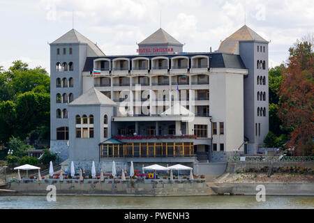 Bulgarien, Nordosten Bulgariens, silistra an der Donau, Dobruja, Dobrudscha, südlichen Drustar Dobruja, Hotel, Donau, Donau Landschaft, Fluss Landschaft Stockfoto