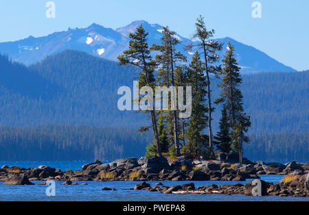 Waldo See aus Shoreline Trail, Waldo Lake State Scenic Wasserstraße, Willamette National Forest, Oregon Stockfoto