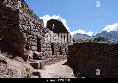 Inka Ruinen, Pisac, das Heilige Tal, Peru Stockfoto