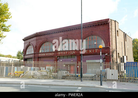 York Road Station - eine stillgelegte Station an der Londoner Ungerground Netzwerk - diese Station war zwischen 1906-1932 in London, England Stockfoto