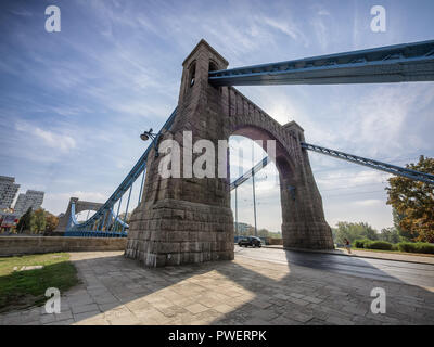 Grunwald historische Brücke über die Odra im Zentrum von Wroclaw, Polen Stockfoto