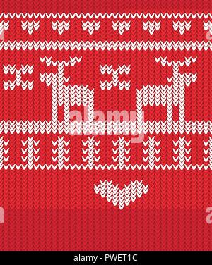 Nahtlos gestrickte Weihnachten Muster, Vector EPS 10. Stock Vektor
