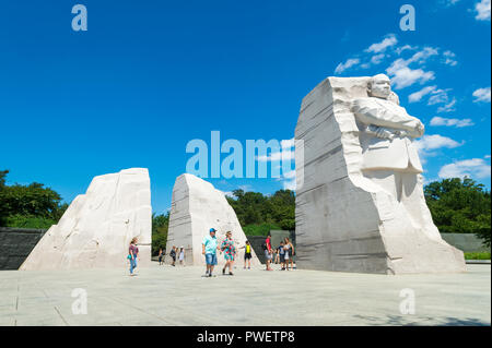 WASHINGTON DC - 26. AUGUST 2018: Das Martin Luther King, Jr. National Memorial steht unter strahlend blauem Himmel Stockfoto