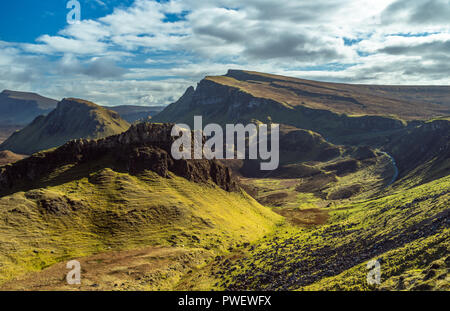 Serpentinen, die quiraing, trotternish Ridge, Isle of Skye, Schottland, Großbritannien Stockfoto