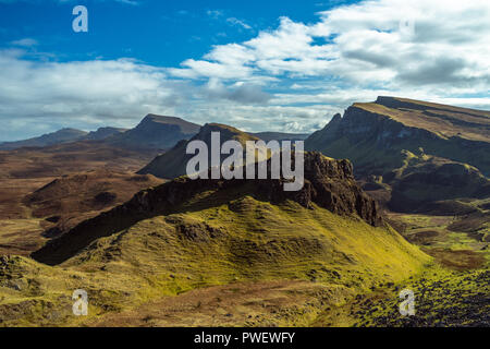 Serpentinen, die quiraing, trotternish Ridge, Isle of Skye, Schottland, Großbritannien Stockfoto