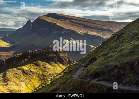 Serpentinen, die quiraing, trotternish Ridge, Isle of Skye, Schottland, Großbritannien Stockfoto