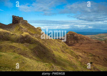 Serpentinen, die quiraing, trotternish Ridge, Isle of Skye, Schottland, Großbritannien Stockfoto