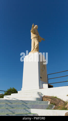 Sagrado Corazon de Jesus Mazarron Murcia im Südosten Spaniens Sehenswürdigkeit Statue auf dem Hügel Stockfoto