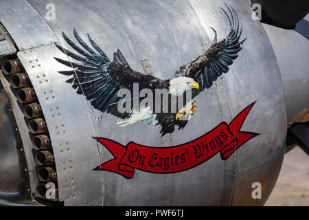 Die Verkleidung des R2800 Powered warbird und Air racing Hawker Sea Fury' auf Eagles Wings." Stockfoto