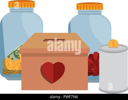 Spende set Container Symbole Vector Illustration Design Stock Vektor