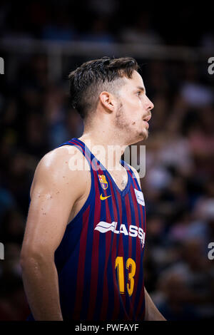 13. Oktober 2018, Palau Blaugrana, Barcelona, Spanien; Liga ENDESA Basketball; FC Barcelona Lassa versus Tecnyconta Zaragoza; Thomas Heurtel des FC Barce Stockfoto