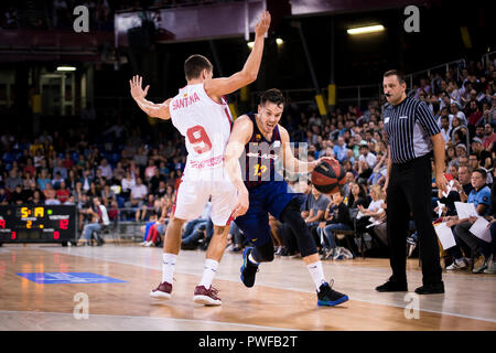 13. Oktober 2018, Palau Blaugrana, Barcelona, Spanien; Liga ENDESA Basketball; FC Barcelona Lassa versus Tecnyconta Zaragoza; Thomas Heurtel des FC Barce Stockfoto