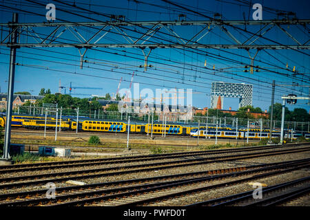 Niederlande, Amsterdam Sloterdijk - 22. Juli 2018: Der Amsterdamer Hauptbahnhof. Stockfoto