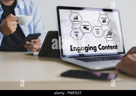 Einrücken Content Marketing Daten Blogging Medien Publikation Informationen Vision Inhalt Konzept Stockfoto